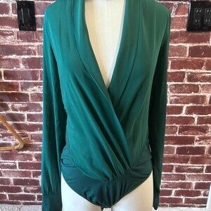 BEBE Long Sleeve Bodysuit Blouse, Size Large